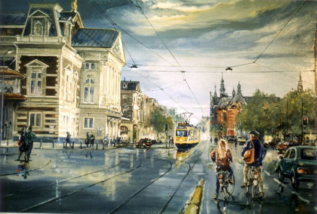Concertgebouw met verkeer